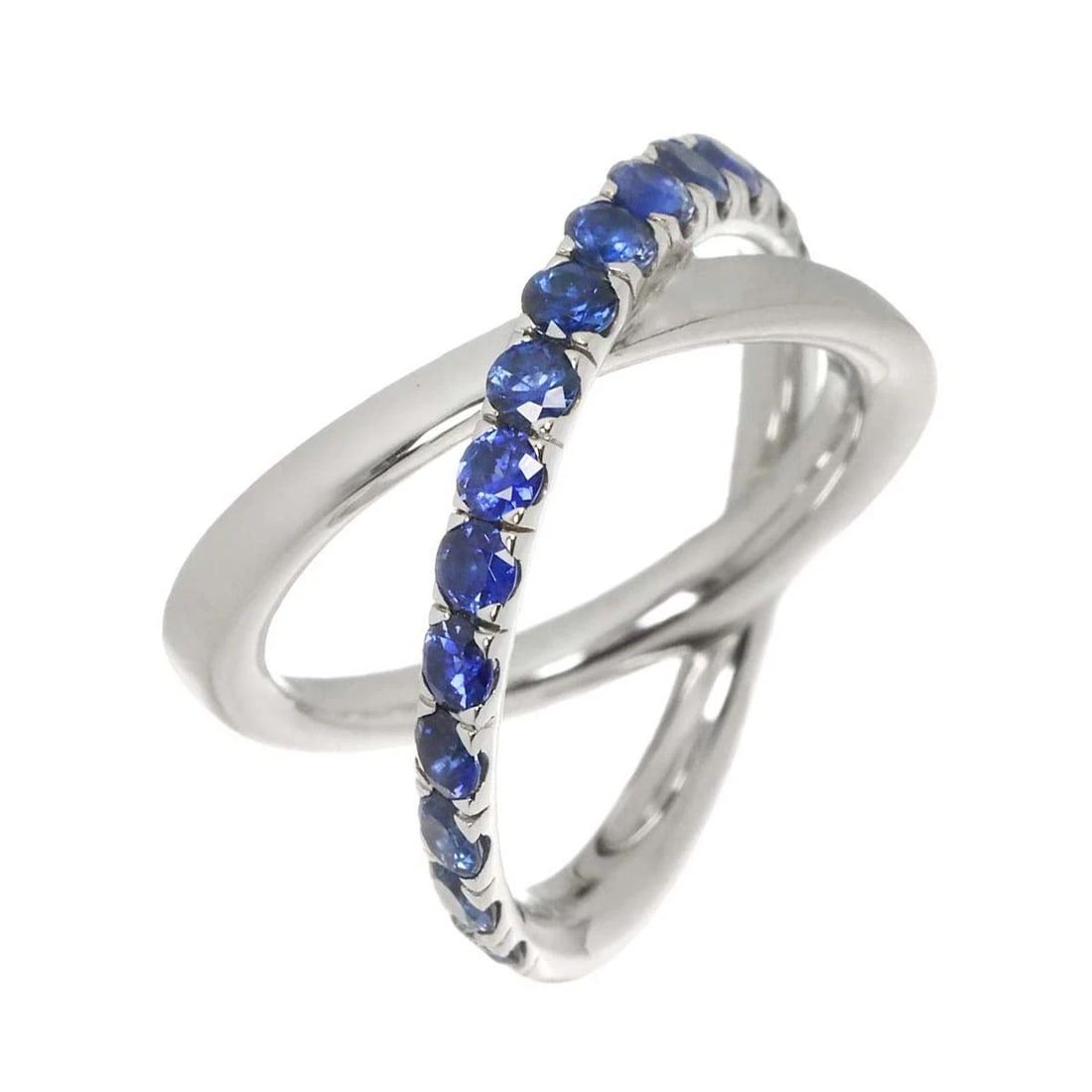 MIKIMOTO SAPPHIRE RING 18K WG: MIKIMOTO Sapphire Ring 18K WG Brand: MIKIMOTO Type: Ring Material: 750 White Gold, Main Stone/Creation Sapphire Color: White Gold Size: 5.5-5.75 (US) Accessories: None Accessories Notice: When