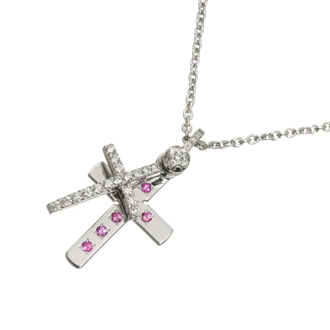 WALTHAM CROSS DIAMONDSAPPHIRE NECKLACE 18K WG: WALTHAM Cross DiamondSapphire Necklace 18K WG Brand: WALTHAM Type: Necklace Material: 750 White Gold, Main Stone/Creation Diamond Sapphire Color: White Gold Size: internal circumference of the