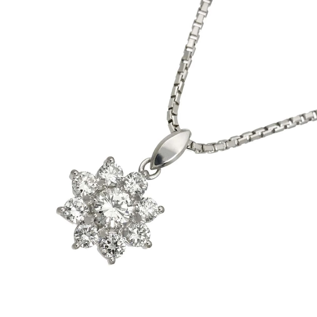 DIAMONDNECKLACE PT PLATINUM: DiamondNecklace Pt Platinum Brand: Unbranded Type: Necklace Material: Platinum, Main Stone/Creation Natural Color: Platinum Size: internal circumference of the chain:15.7inch-14.2inch Top Charm(max):W