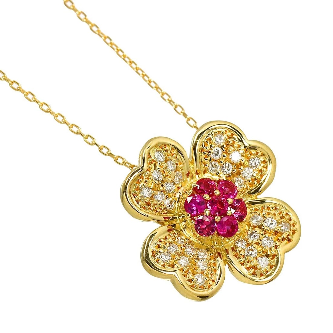RUBY DIAMONDNECKLACE 18K YG - 3