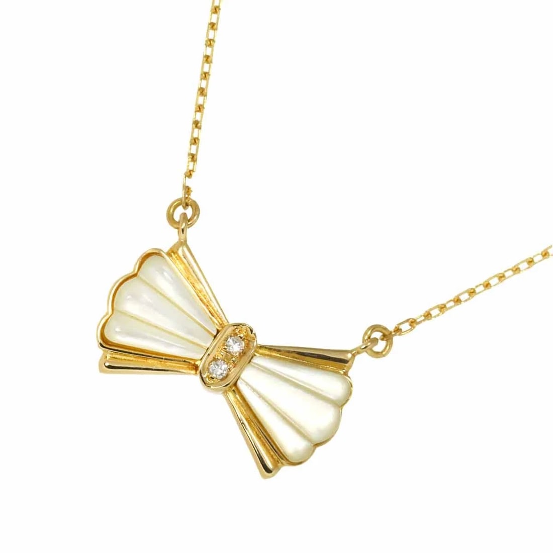 TASAKI MOP DIAMOND NECKLACE 18K YG: TASAKI MOP Diamond Necklace 18K YG Brand: TASAKI Type: Necklace Material: Platinum, Main Stone/Creation Natural Color: Yellow Gold Size: internal circumference of the chain:16.1inch to 14.8inch Top Ch