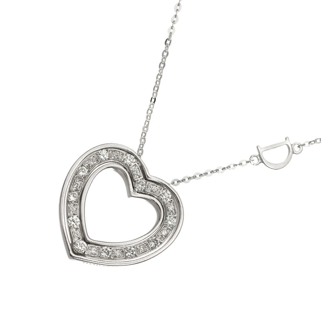 DAMIANI BELLE EPOQUE DIAMOND HEART NECKLACE 18K WG: DAMIANI Belle Epoque Diamond Heart Necklace 18K WG Brand: DAMIANI Type: Necklace Material: 750 White Gold, Main Stone/Creation Natural Color: White Gold Size: internal circumference of the chain:19.7i