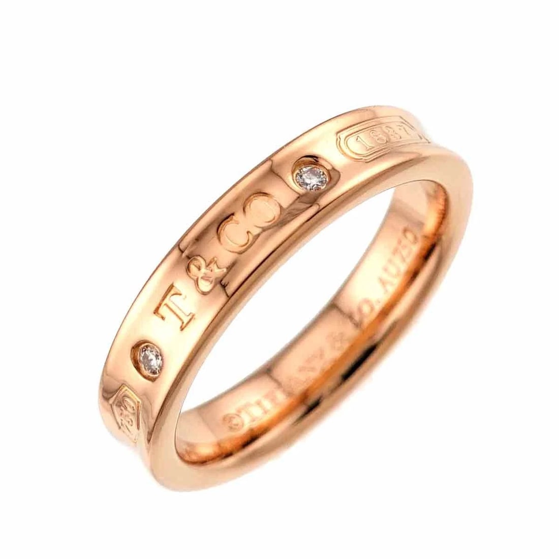 TIFFANY CO NARROW DIAMOND RING 18K PG 750 (1 of 4)