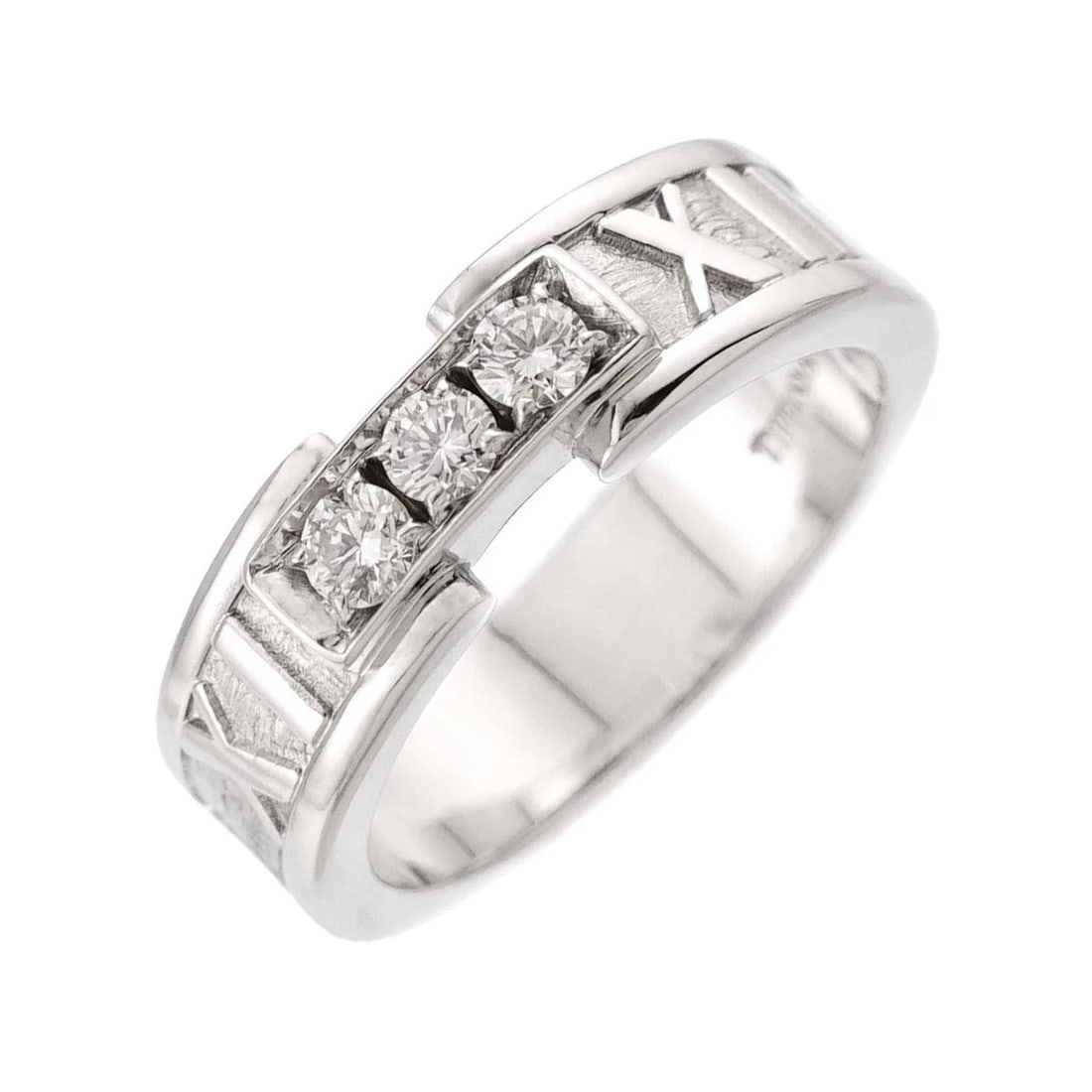 TIFFANY CO. ATLAS DIAMOND RING 18K WHITE GOLD: TIFFANY Co. Atlas Diamond Ring 18K White Gold Brand: TIFFANY Co. Type: Ring Material: 750 White Gold, Main Stone/Creation Natural Color: White Gold Size: 4.5-4.75(US Accessories: None Acce