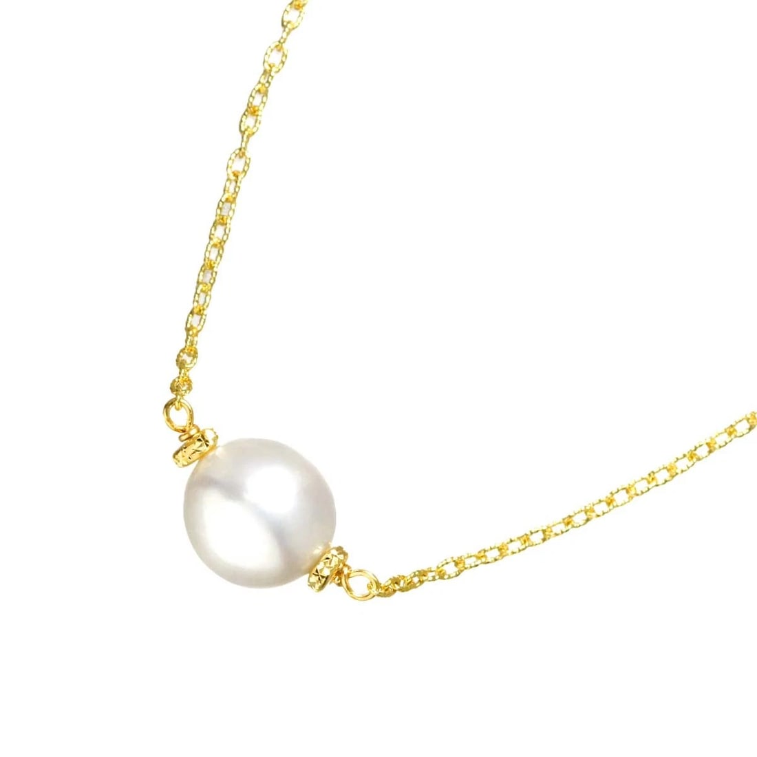 SOUTH SEA PEARL NECKLACE 18K K18 YG: South Sea pearl Necklace 18K K18 YG Brand: Unbranded Type: Necklace Material: 750 Yellow Gold, Main Stone/Creation South Sea pearl Color: Yellow Gold Size: internal circumference of the chain:15.7inch