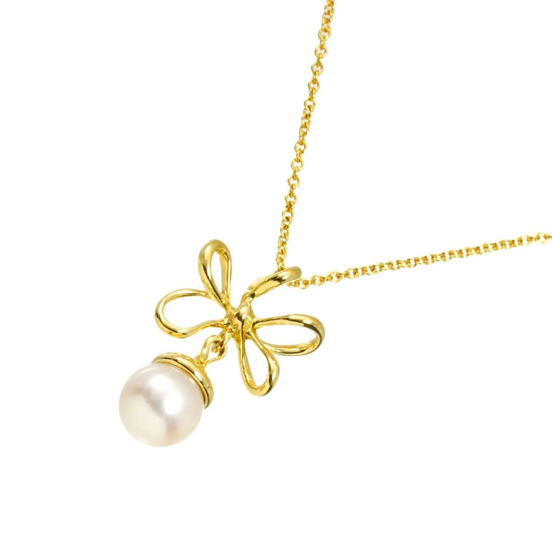TIFFANY CO. AKOYA PEARNECKLACE 18K YG: TIFFANY Co. Akoya pearNecklace 18K YG Brand: TIFFANY Co. Type: Necklace Material: 750 Yellow Gold, Main Stone/Creation Akoya Pearl Color: Yellow Gold Size: internal circumference of the