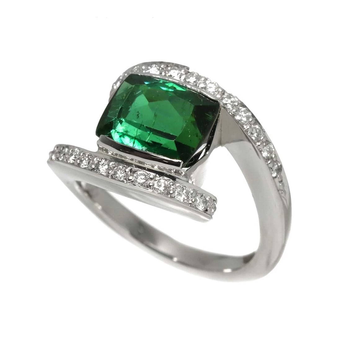 TOURMALINE DIAMOND RING PT - 3
