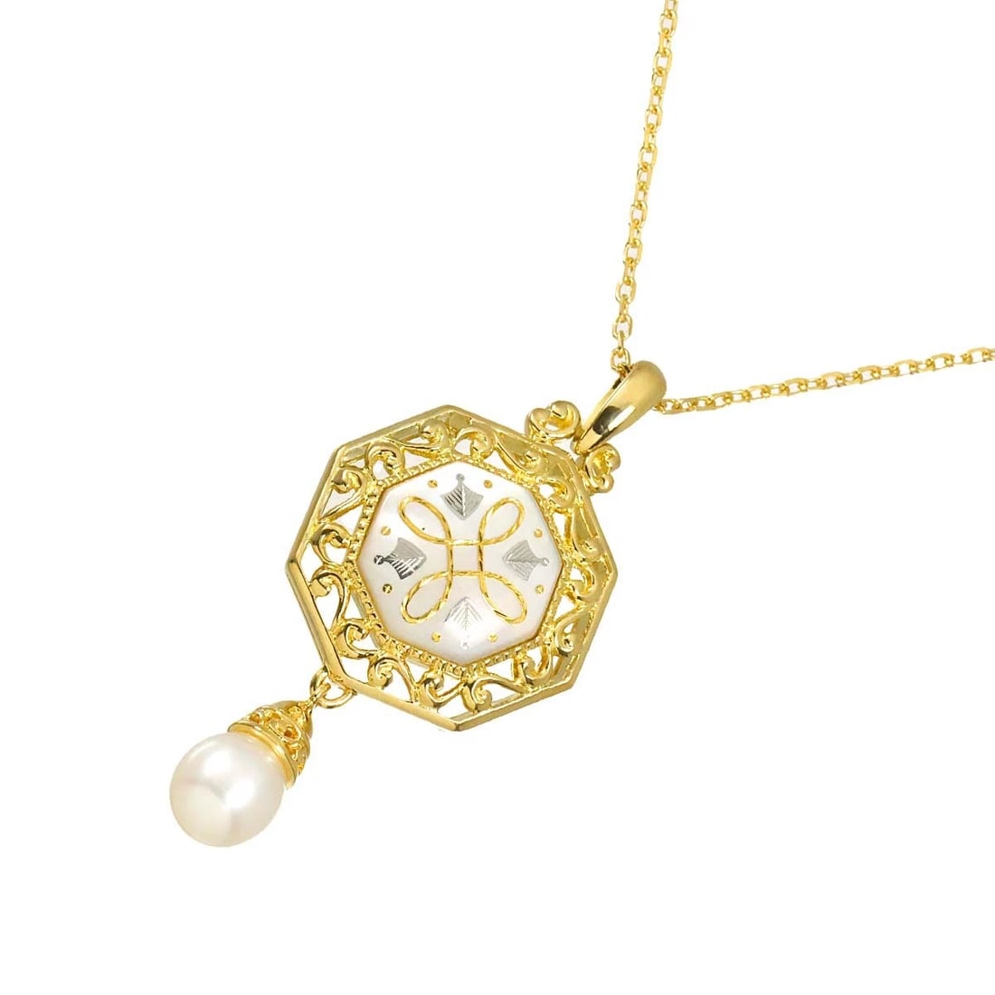 MIKIMOTO PIQUE FRESHWATER CULTURED PEARL MOP NECKLACE 18K YG: MIKIMOTO Pique Freshwater cultured pearl MOP Necklace 18K YG Brand: MIKIMOTO Type: Necklace Material: 750 Yellow Gold, Main Stone/Creation Freshwater cultured pearlMOP Color: Yellow Gold Size: