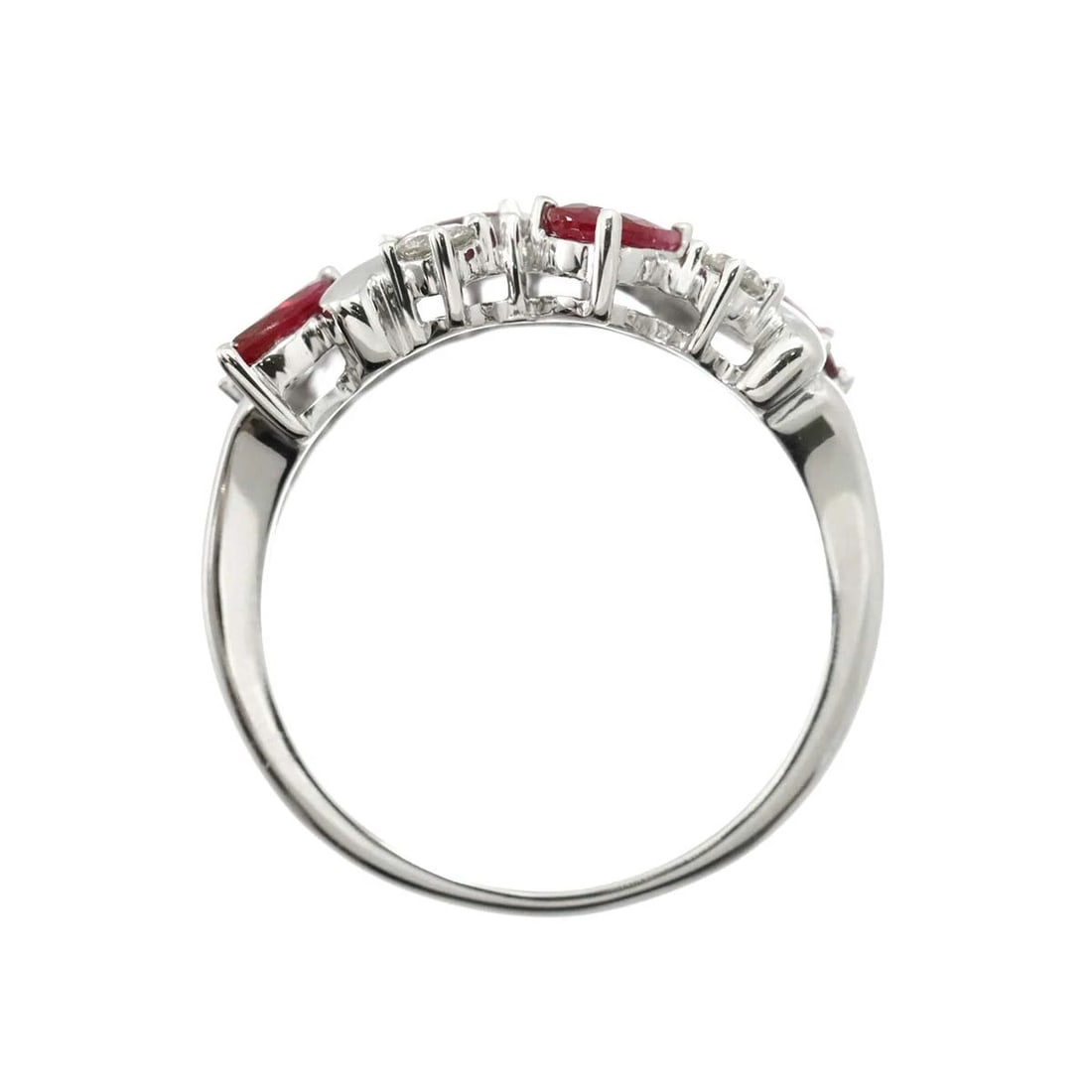 RUBY DIAMOND RING 18K WG - 4