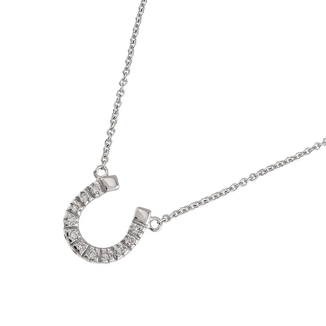 STAR JEWELRY HORSESHOE DIAMOND NECKLACE 18K WG: Star Jewelry Horseshoe Diamond Necklace 18K WG Brand: Star Jewelry Type: Necklace Material: 750 White Gold, Main Stone/Creation Natural Color: White Gold Size: internal circumference of the