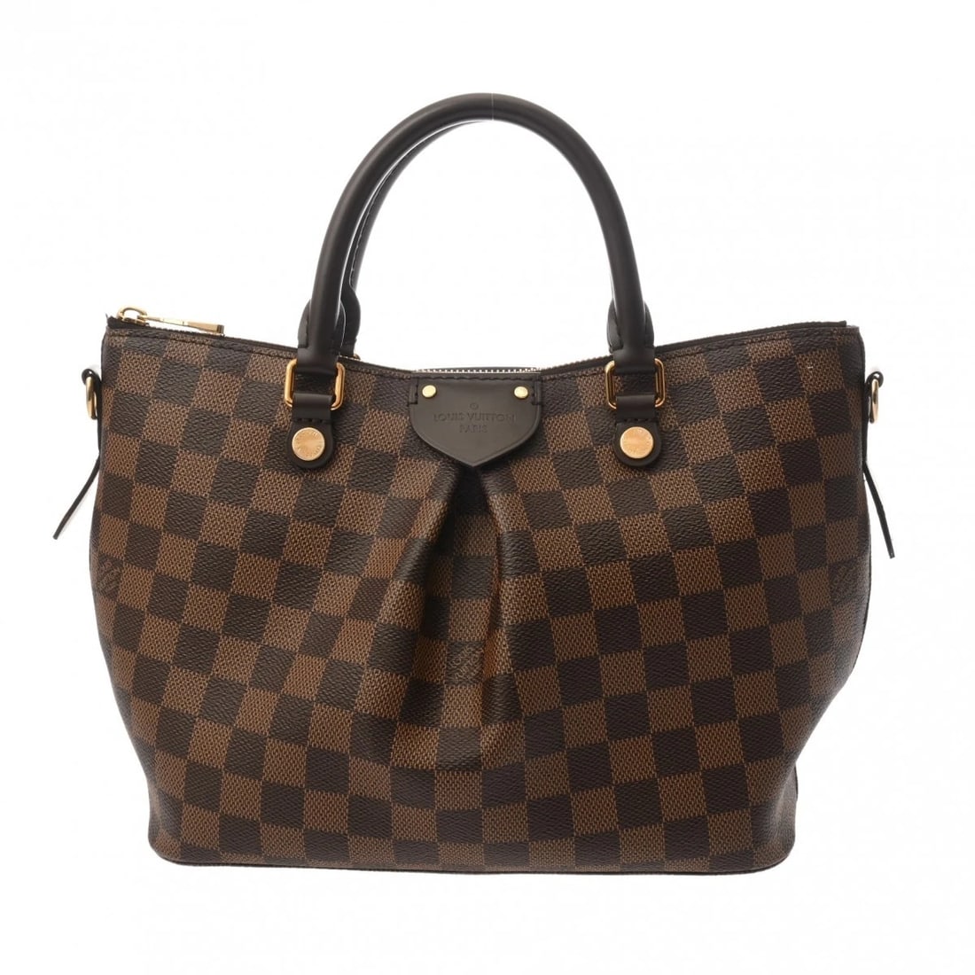 LOUIS VUITTON SIENNA PM 2WAY DAMIER EBENE HANDBAG: LOUIS VUITTON Sienna PM 2WAY Damier Ebene Handbag Brand: LOUIS VUITTON Type: Handbag Material: Damier canvas Color: Ebene Size: H:about 8.1inch (Center) W:about 9.8inch (Bottom) D:about 4.7inch Ac
