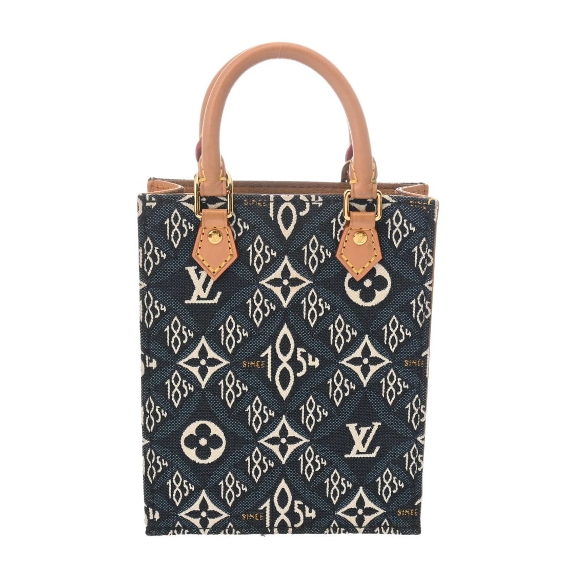 LOUIS VUITTON PETITE SAC PLAT 2WAY: LOUIS VUITTON Petite Sac Plat 2WAY Brand: LOUIS VUITTON Type: Handbag Material: Jacquard canvas Color: blue Size: H:about 6.7inch W:about 5.5inch D:about 1.8inch Accessories: None Accessor