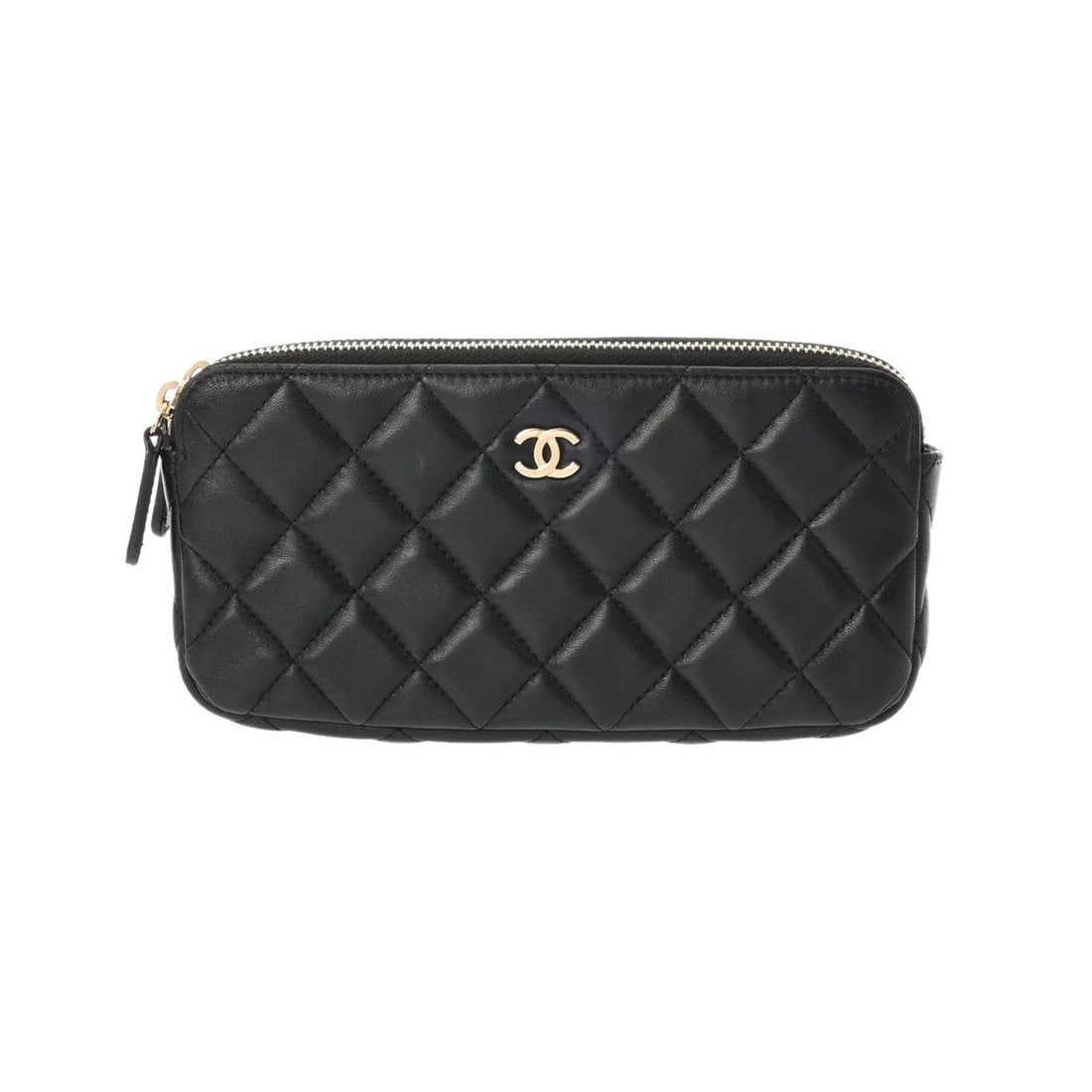 CHANEL CHAIN WALLET MATRASSE LAMBSKIN BLACK SHOULDER BAG: CHANEL Chain wallet Matrasse lambskin black Shoulder Bag Brand: CHANEL Type: Shoulder Bag Material: lambskin Color: black Size: H:about 3.5inch W:about 7.1inch D:about 1.0inch Accessories: None