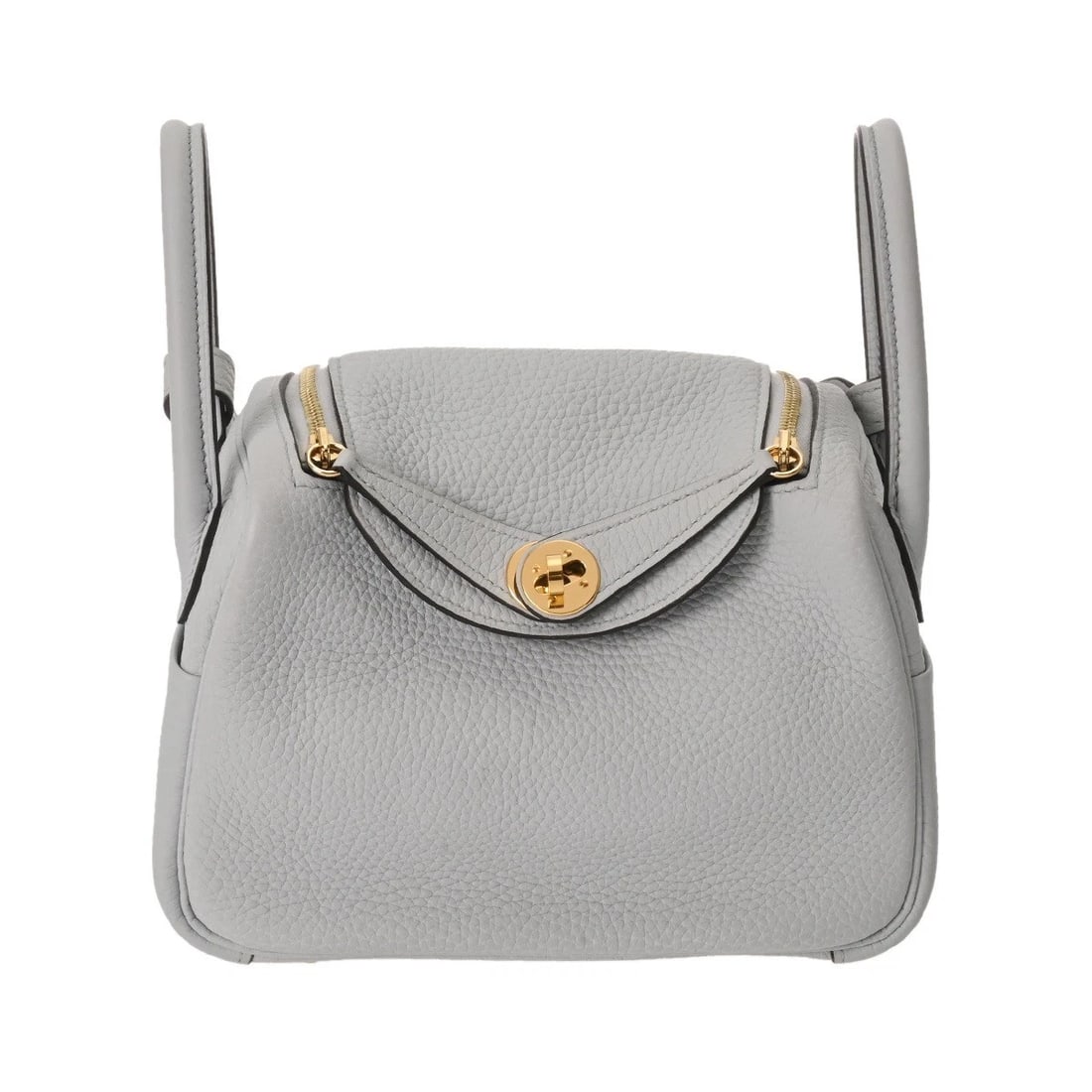HERMES LINDY MINI TAURILLON CLEMENCE BLUE PALE SHOULDER BAG: HERMES Lindy Mini Taurillon Clemence Blue Pale Shoulder Bag Brand: HERMES Type: Shoulder Bag Material: Taurillon Clemence Color: Blue Pale Size: H:about 5.1inch W:about 7.5inch D:about 3.7inch Acc
