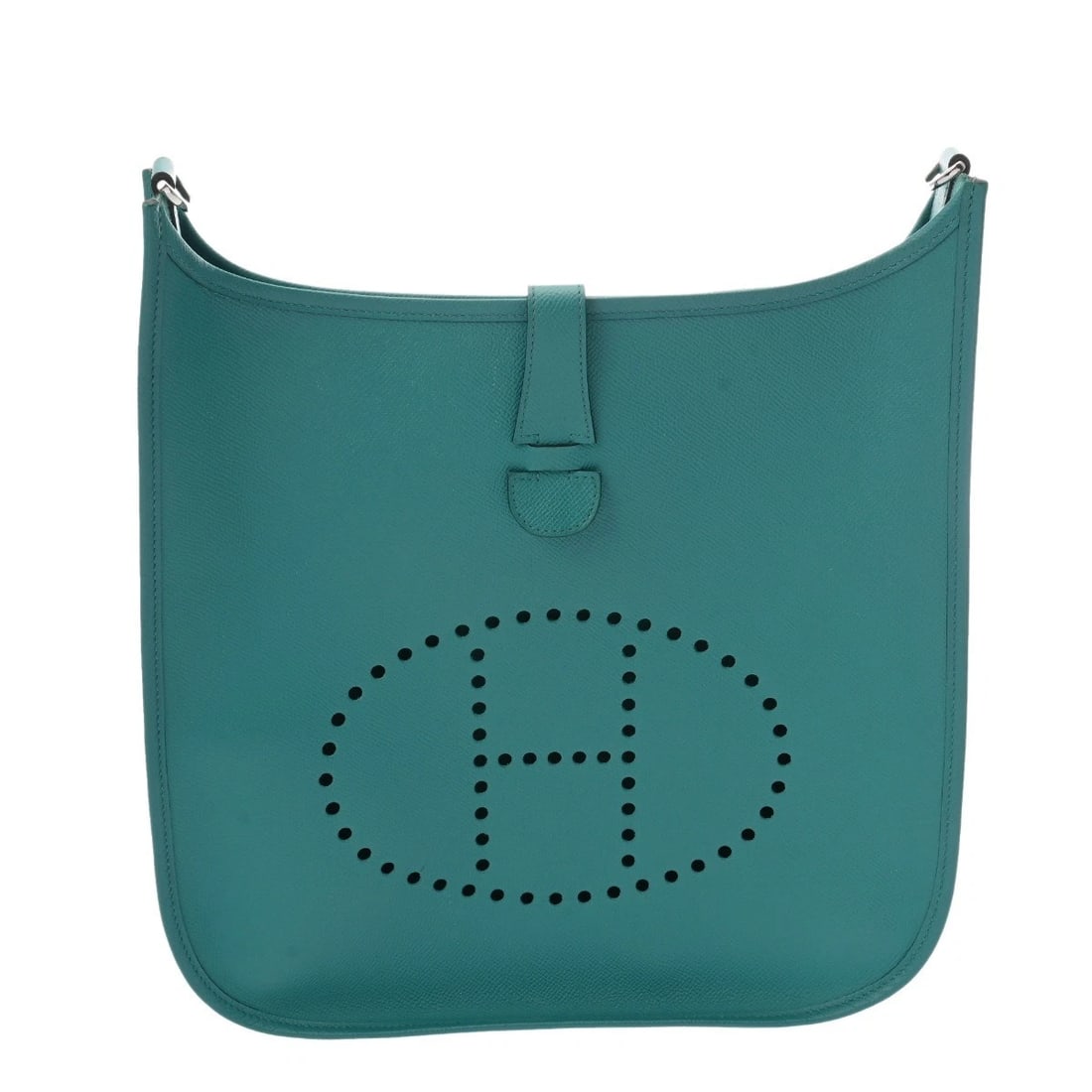 HERMES EVELYN 3 GM VEAU EPSOM BLUE PAON SHOULDER BAG: HERMES Evelyn 3 GM Veau Epsom Blue paon Shoulder Bag Brand: HERMES Type: Shoulder Bag Material: Veau Epsom Color: Blue paon Size: H:about 12.0inch Center W:about 12.6inch D:about 3.1inch Accessori