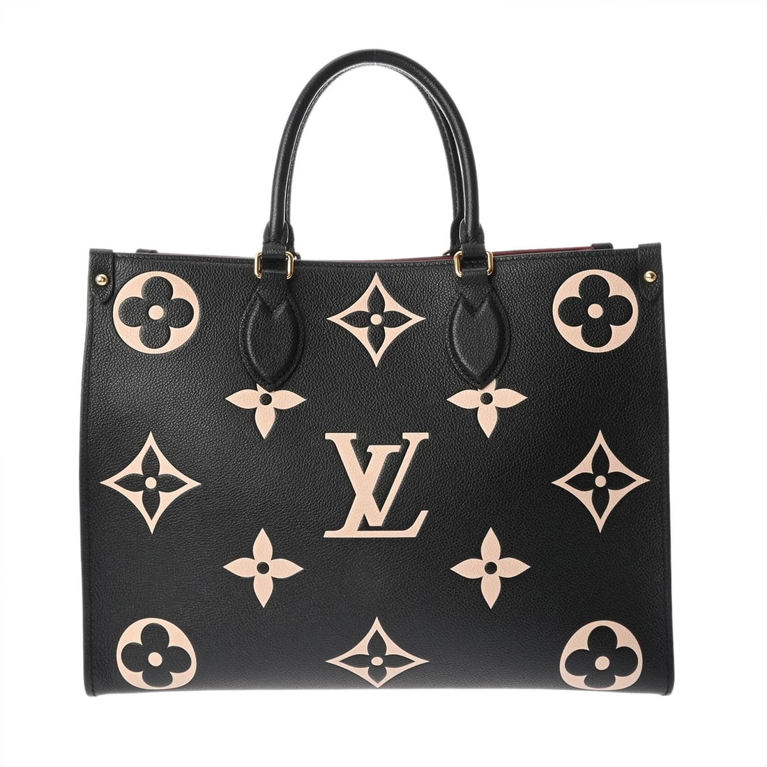 LOUIS VUITTON ON THE GO MM 2WAY BICOLOR: LOUIS VUITTON On the Go MM 2WAY Bicolor Brand: LOUIS VUITTON Type: Handbag Material: leather Color: Black / beige Size: H:about 10.2inch W:about 13.4inch D:about 5.9inch Accessories: None