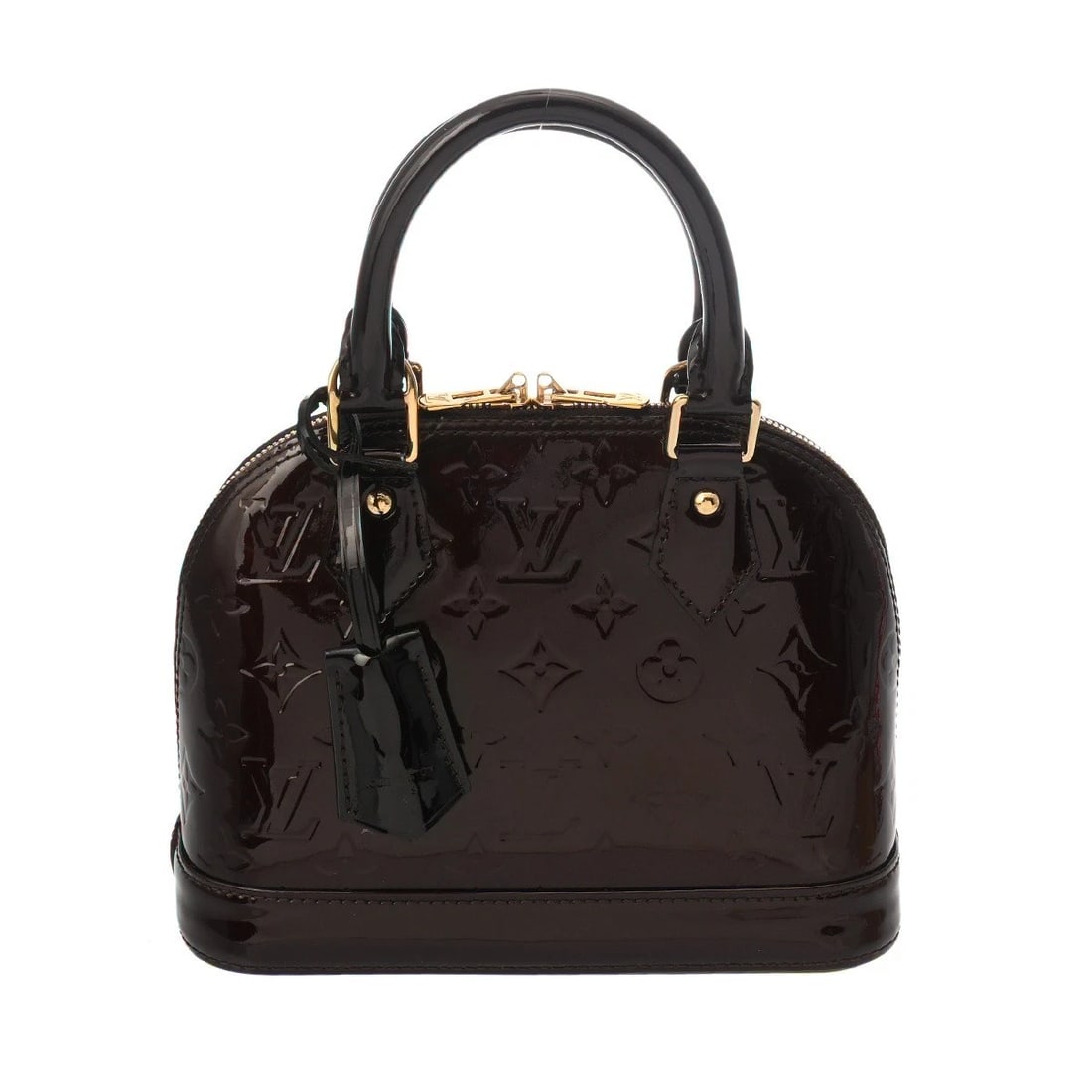 LOUIS VUITTON ALMA BB MONOGRAM VERNIS VERNIS AMARRANT HANDBAG: LOUIS VUITTON Alma BB Monogram Vernis Vernis Amarrant Handbag Brand: LOUIS VUITTON Type: Handbag Material: Vernis Color: Amarrant Size: H:about 6.7inch (Center) W:about 9.4inch D:about 4.5inch Acc