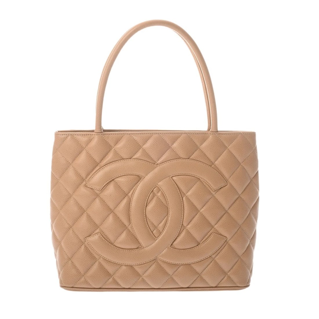 CHANEL RE-ISSUE TOTE MATRASSE CAVIARSKIN TOTE BAG: CHANEL Re-issue Tote Matrasse Caviarskin Tote Bag Brand: CHANEL Type: Tote Bag Material: Caviarskin Color: beige Size: H:about 9.6inch W:about 11.6inch (Bottom) D:about 5.7inch Accessories: None <