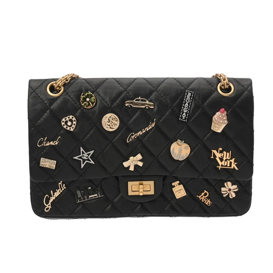CHANEL CHAINSHOULDER NY 56TH STREET STORE EXCLUSIVE MATRASSE BLACK: CHANEL ChainShoulder NY 56th Street Store Exclusive Matrasse black Brand: CHANEL Type: Shoulder Bag Material: Aged calfskin Color: black Size: H:about 7.5inch W:about 11.2inch D:about 3.5inch Acce