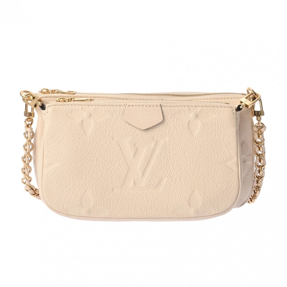 LOUIS VUITTON MULTI POCHETTE ACCESSOIRES: LOUIS VUITTON Multi Pochette Accessoires Brand: LOUIS VUITTON Type: Shoulder Bag Material: leather Color: Creme Size: H:about 5.5inch W:about 9.4inch D:about 1.6inch Accessories: None Acce