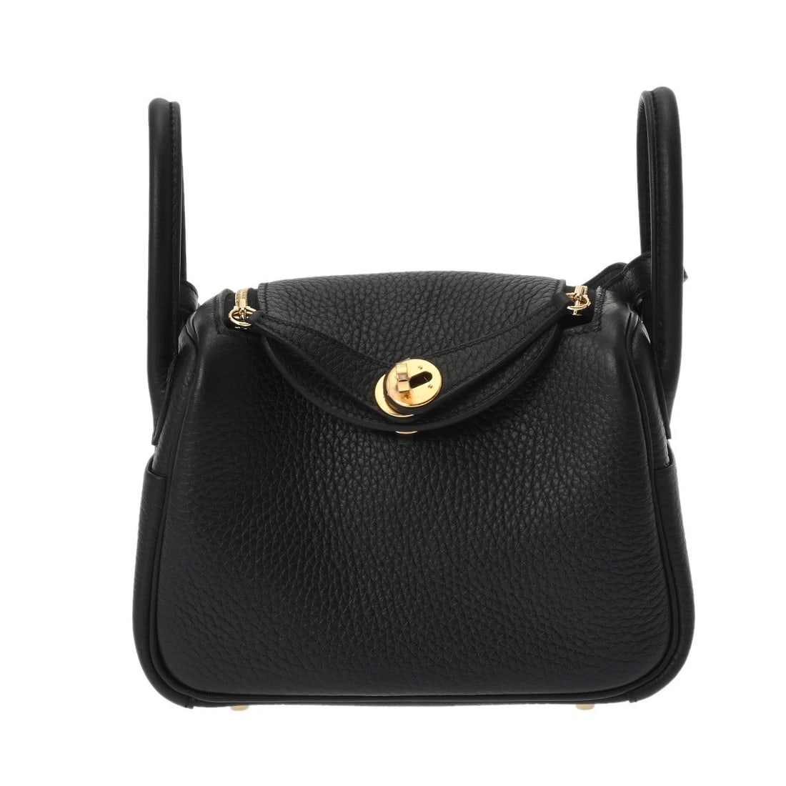 HERMES LINDY MINI 2 TAURILLON CLEMENCE BLACK SHOULDER BAG: HERMES Lindy Mini 2 Taurillon Clemence black Shoulder Bag Brand: HERMES Type: Shoulder Bag Material: Taurillon Clemence Color: black Size: H:about 5.1inch W:about 7.5inch D:about 3.7inch Accessories: