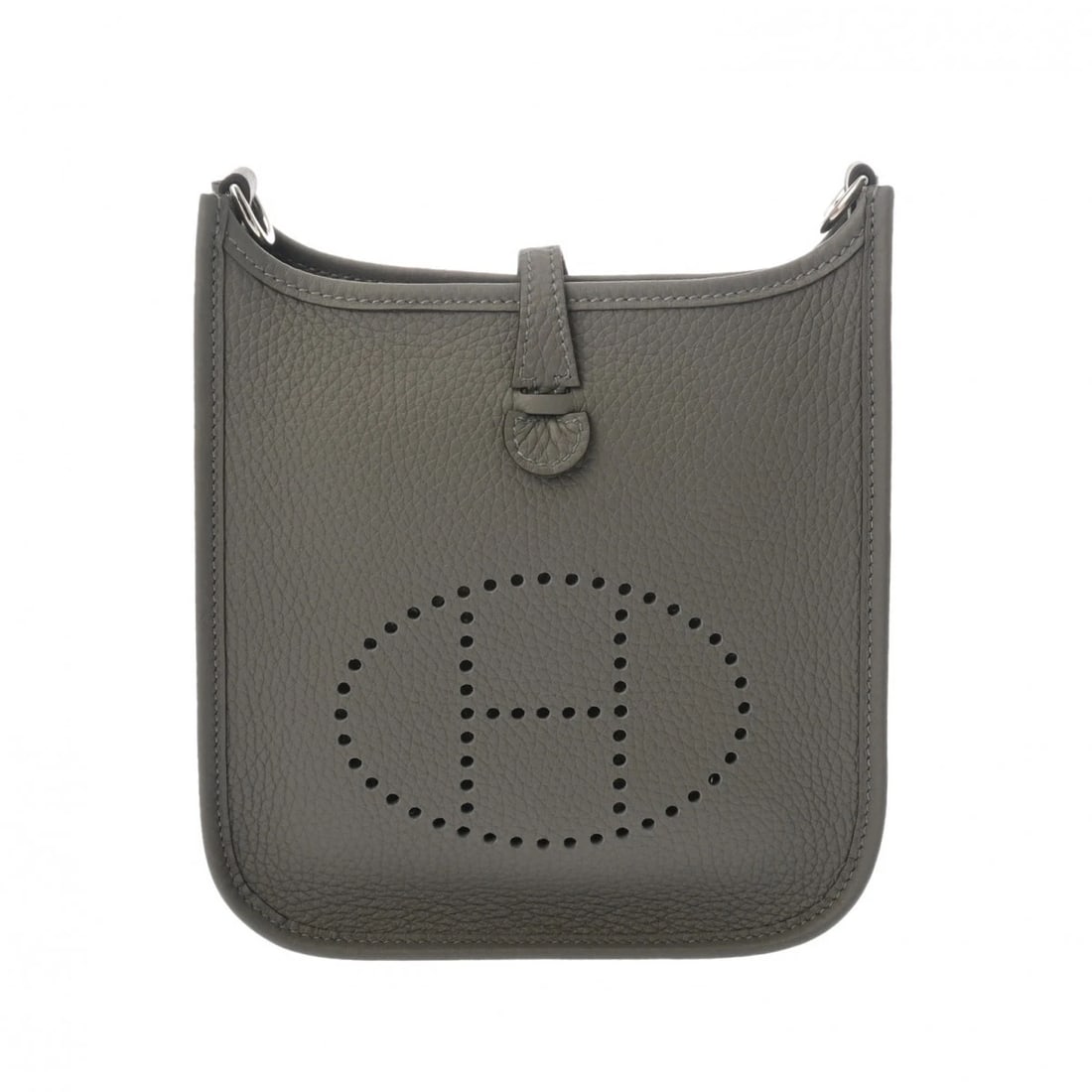 HERMES EVELYN TPM AMAZON TAURILLON MEYER SHOULDER BAG: HERMES Evelyn TPM Amazon Taurillon Meyer Shoulder Bag Brand: HERMES Type: Shoulder Bag Material: Taurillon Clemence Color: Gris Meyer Size: H:about 7.1inch W:about 6.7inch D:about 2.2inch