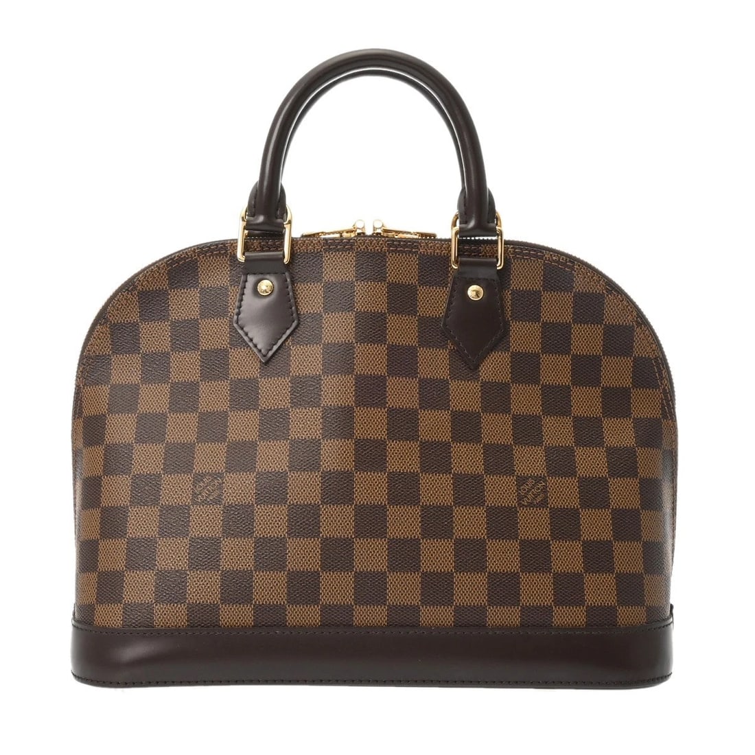 LOUIS VUITTON ALMA DAMIER HANDBAG: LOUIS VUITTON Alma Damier Handbag Brand: LOUIS VUITTON Type: Handbag Material: Damier canvas Color: Brown Size: H:about 9.4inch (Center) W:about 11.8inch (Bottom) D:about 6.3inch Accessories: None