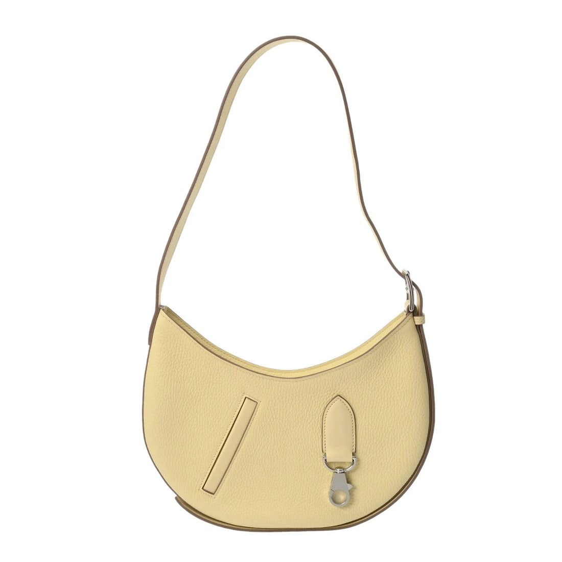 HERMES PETIT ARSON TOGO/VAUX SHOULDER BAG: HERMES Petit Arson Togo/Vaux Shoulder Bag Brand: HERMES Type: Shoulder Bag Material: Togo Color: joune milton Size: H:about 6.1inch (Center) W:about 10.8inch (maximum) D:about 1.8inch Accessories: