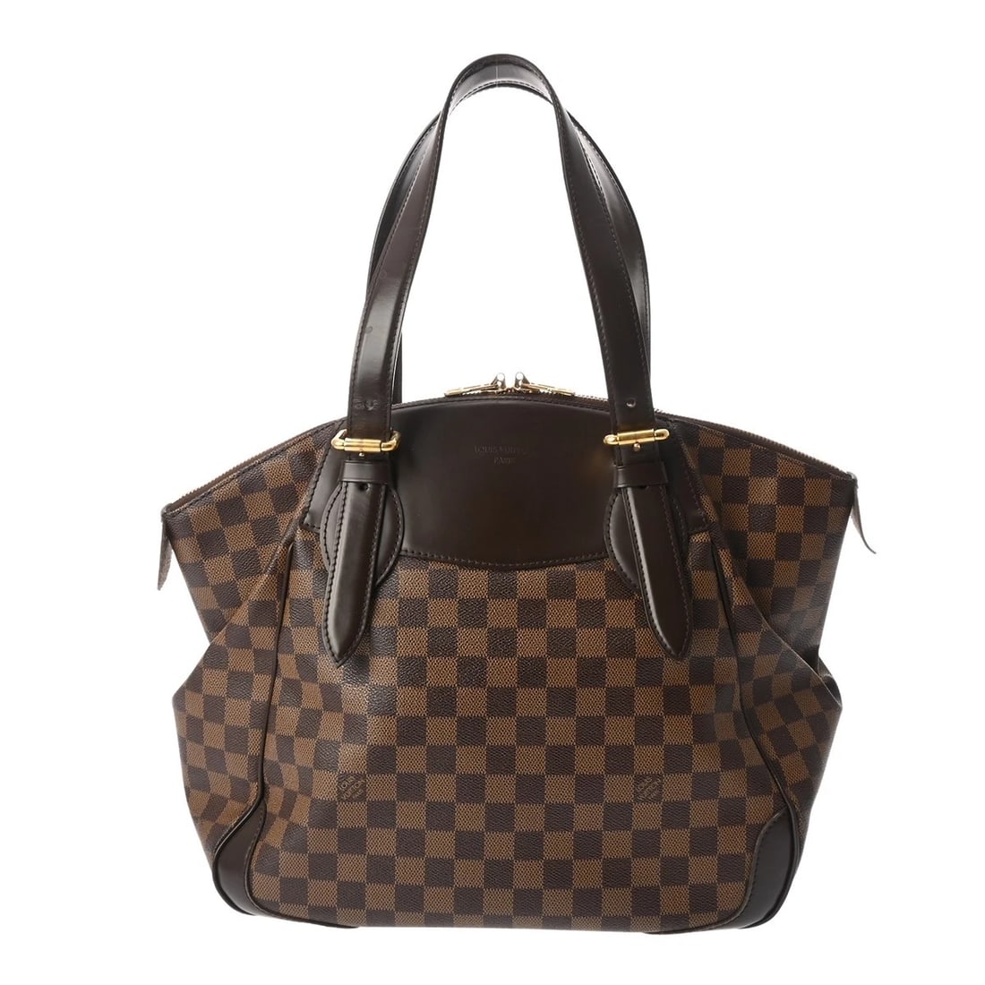 LOUIS VUITTON VERONA GM CANVAS BROWN TOTE BAG: LOUIS VUITTON Verona GM canvas Brown Tote Bag Brand: LOUIS VUITTON Type: Tote Bag Material: Damier canvas Color: Brown Size: H:about 11.8inch W:about 13.8inch (Bottom) D:about 7.1inch Accessories: