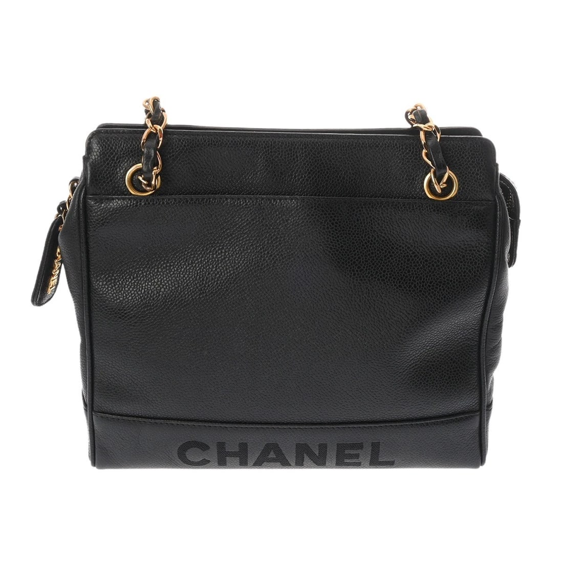 CHANEL CHAIN TOTE CAVIARSKIN BLACK TOTE BAG: CHANEL Chain tote Caviarskin black Tote Bag Brand: CHANEL Type: Tote Bag Material: Caviarskin Color: black Size: H:about 8.9inch W:about 10.0inch D:about 3.5inch Accessories: None Accessor