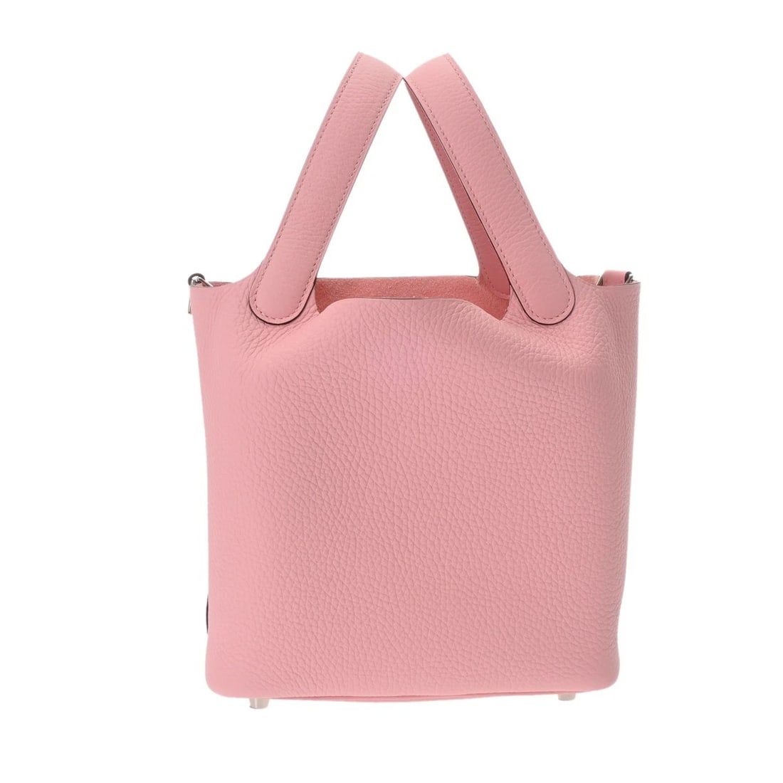 HERMES PICOTIN LOCK PM TAURILLON CLEMENCE ROSE CHERRY HANDBAG: HERMES Picotin Lock PM Taurillon Clemence Rose cherry Handbag Brand: HERMES Type: Handbag Material: Taurillon Clemence Color: Rose cherry Size: H:about 7.5inch W:about 7.1inch D:about 5.3inch Acce