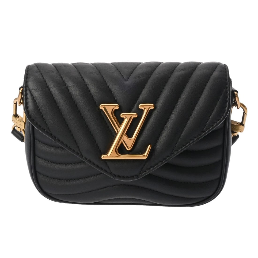 LOUIS VUITTON MULTI POCHETTE NEW WAVE NOIR SHOULDER BAG: LOUIS VUITTON Multi Pochette New Wave Noir Shoulder Bag Brand: LOUIS VUITTON Type: Shoulder Bag Material: Calf leather Color: Noir Size: H:about 5.3inch W:about 7.3inch D:about 2.0inch Accessories