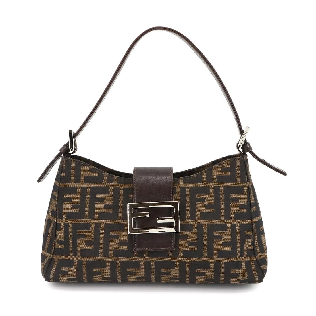 FENDI ZUCCA SHOULDER BAG CANVAS LEATHER BROWN: FENDI Zucca Shoulder Bag Canvas Leather Brown Brand: FENDI Type: Shoulder Bag Material: Canvas , Leather Color: Brown Size: W 10.04 inch, H 5.71 inch, D 3.15 inch Accessories: None Accessories