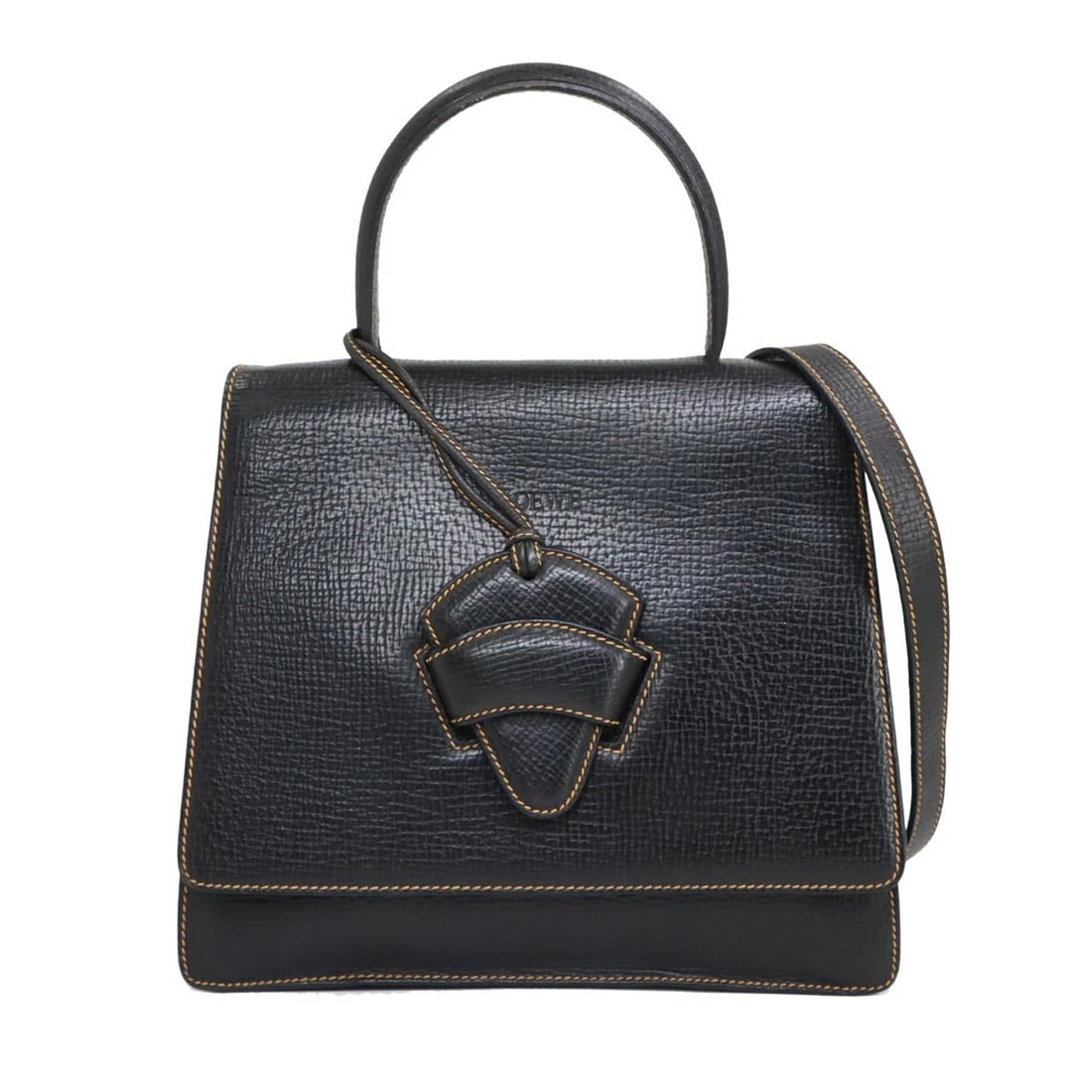 LOEWE BARCELONA HAND SHOULDER BAG LEATHER: LOEWE Barcelona Hand Shoulder Bag Leather Brand: LOEWE Type: Hand Bag / Shoulder Bag Material: Leather Color: Black Size: W 10.83 inch, H 9.45 inch, D 2.17 inch Accessories: None Accessori