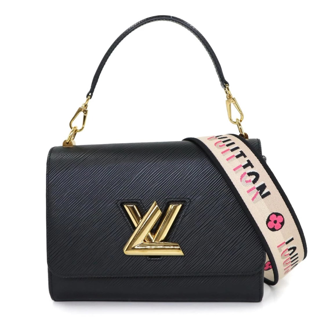 LOUIS VUITTON EPI TWIST MM HAND SHOULDER BAG: LOUIS VUITTON Epi Twist MM Hand Shoulder Bag Brand: LOUIS VUITTON Type: Shoulder Bag / Hand Bag Material: Epi Leather Color: Black Size: W 9.06 inch, H 6.69 inch, D 3.74 inch Accessories: None