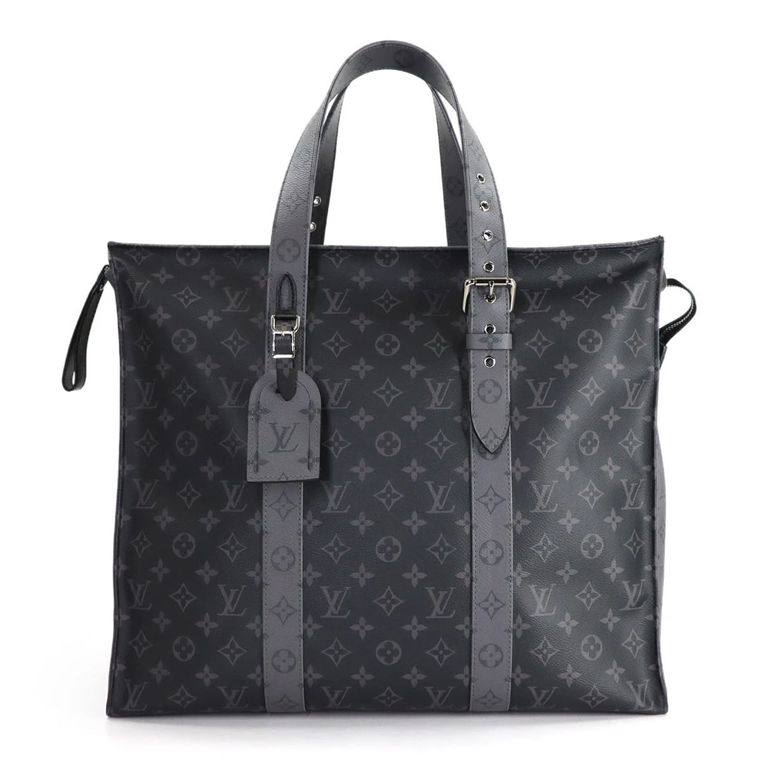LOUIS VUITTON MONOGRAM ECLIPSE CABAS ZIPPE GM TOTE BAG: LOUIS VUITTON Monogram Eclipse Cabas Zippe GM Tote Bag Brand: LOUIS VUITTON Type: Tote Bag Material: Monogram Eclipse Canvas Color: Monogram Eclipse Size: W 17.32 inch, H 14.57 inch, D 7.87 inch A