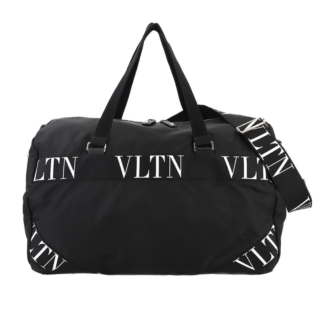 VALENTINO GARAVANI VLTN BOSTON SHOULDER BAG: VALENTINO GARAVANI VLTN Boston Shoulder Bag Brand: VALENTINO GARAVANI Type: Boston Bag / Shoulder Bag Material: Nylon Color: Black , White Size: W 18.90 inch, H 11.42 inch, D 11.81 inch Accessorie