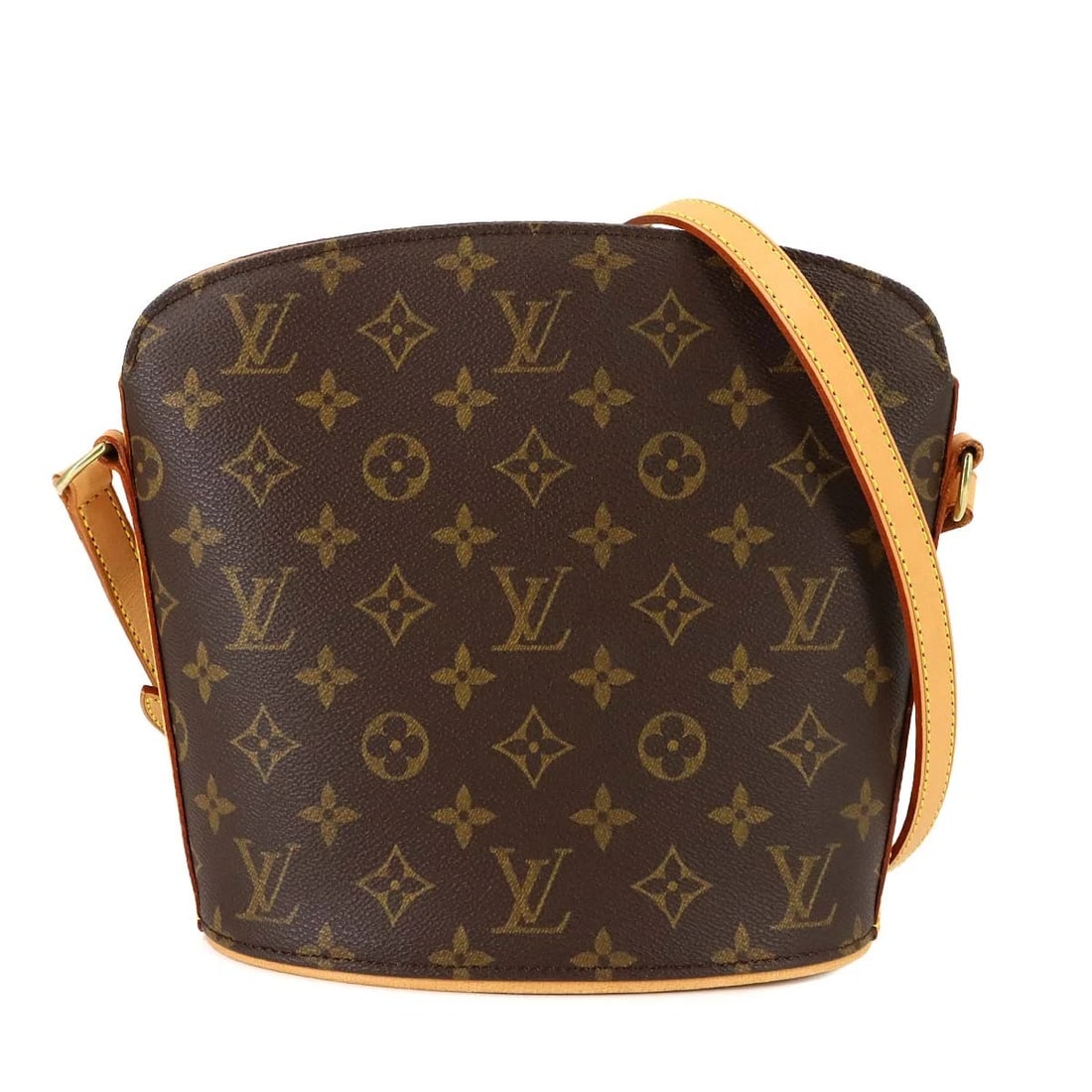 LOUIS VUITTON MONOGRAM DROUOT SHOULDER BAG: LOUIS VUITTON Monogram Drouot Shoulder Bag Brand: LOUIS VUITTON Type: Shoulder Bag Material: Monogram Canvas Color: Monogram Size: W 7.87 inch, H 8.66 inch, D 4.13 inch Accessories: None A