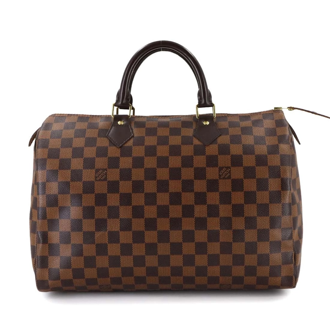 LOUIS VUITTON DAMIER SPEEDY 35 HAND BAG EBENE: LOUIS VUITTON Damier Speedy 35 Hand Bag Ebene Brand: LOUIS VUITTON Type: Hand Bag Material: Damier Canvas Color: Ebene Size: W 13.78 inch, H 9.06 inch, D 7.28 inch Accessories: None Access
