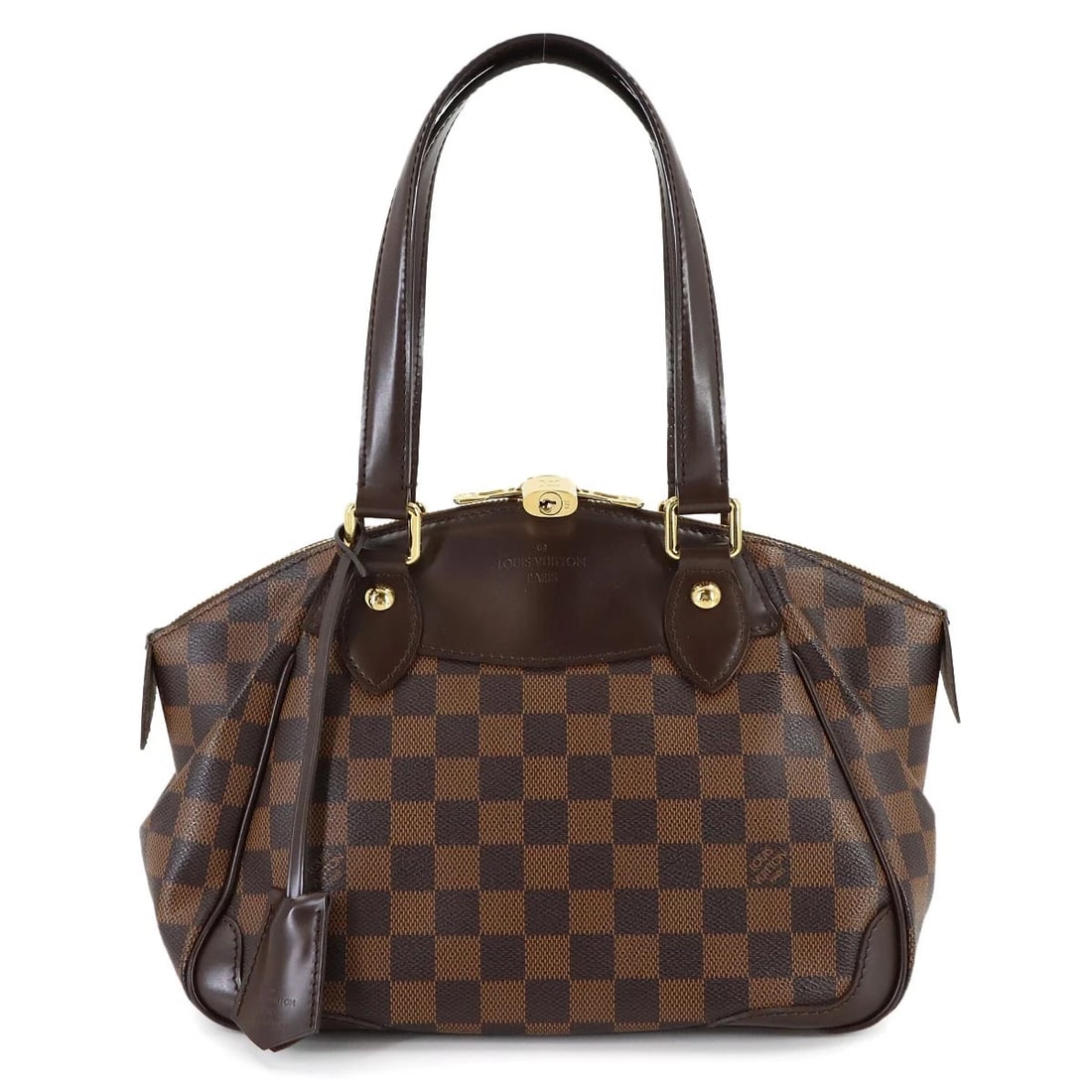 LOUIS VUITTON DAMIER VERONA PM HAND BAG EBENE: LOUIS VUITTON Damier Verona PM Hand Bag Ebene Brand: LOUIS VUITTON Type: Hand Bag Material: Damier Canvas Color: Ebene Size: W 10.24 inch, H 8.27 inch, D 5.91 inch Accessories: None Access