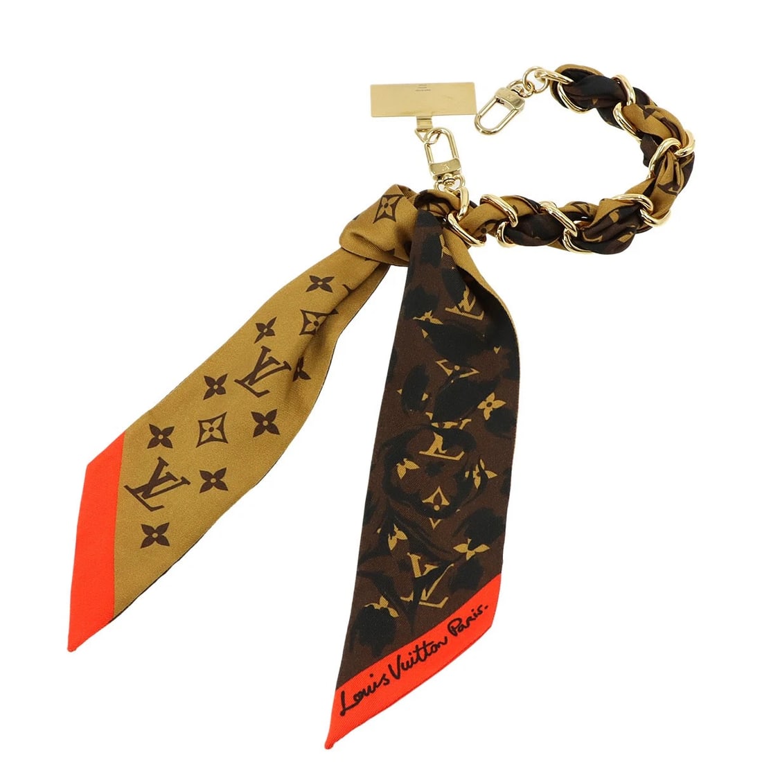 LOUIS VUITTON LV SAFARI BAG CHARM BROWN: LOUIS VUITTON LV Safari Bag Charm Brown Brand: LOUIS VUITTON Type: Bag Charm Material: None Color: Gold , Brown Size: Total Length: 17.5inch Accessories: None Accessories Notice: When purc