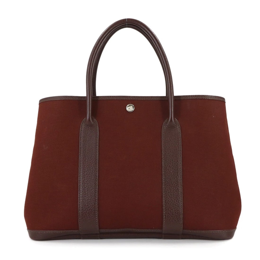 HERMES GARDEN PARTY PM TOTE BAG LEATHER: HERMES Garden Party PM Tote Bag Leather Brand: HERMES Type: Tote Bag Material: Toile Officier , Leather Color: Havane , Navy Size: W 14.17 inch, H 10.24 inch, D 6.89 inch Accessories: None