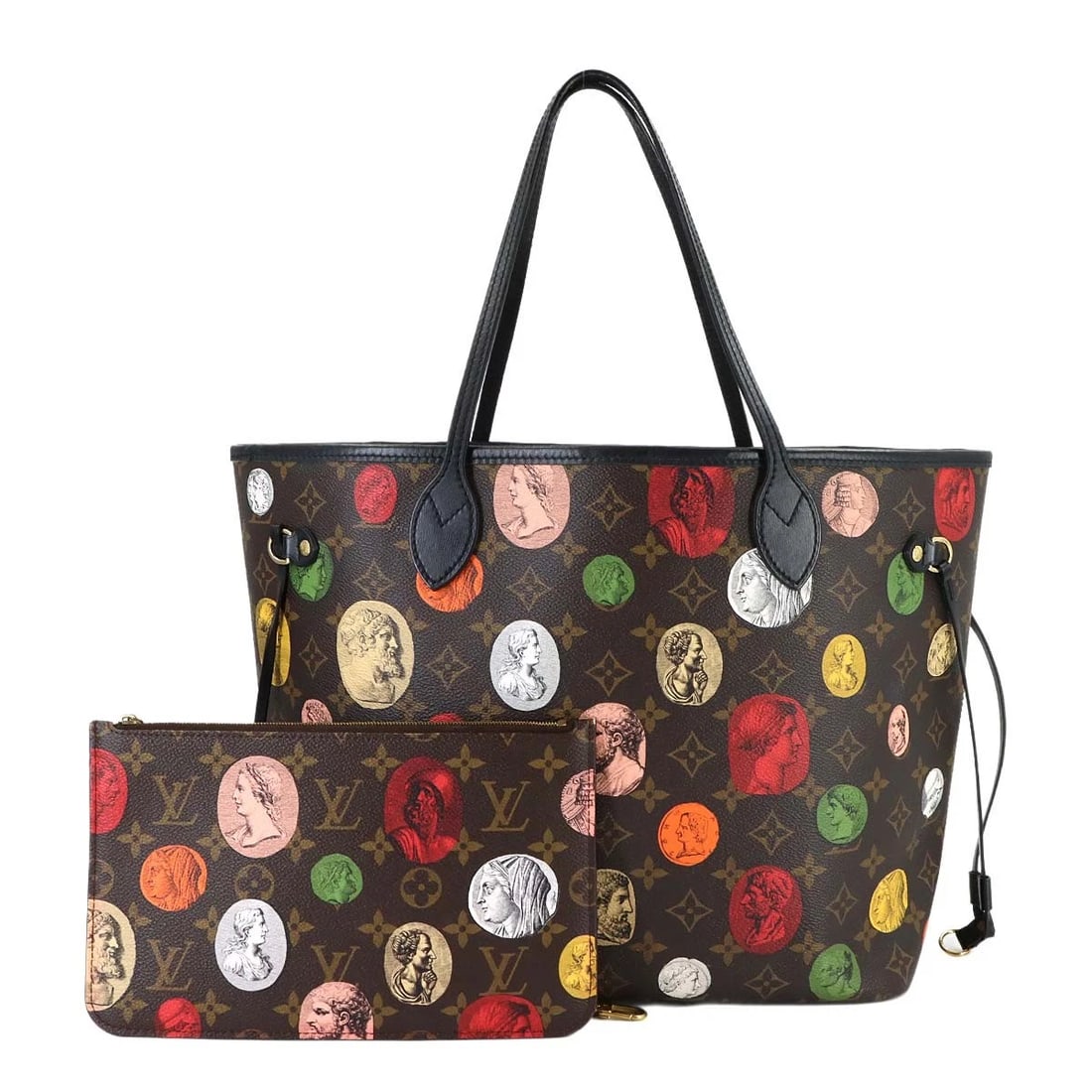 LOUIS VUITTON MONOGRAM CAMEO NEVERFULL MM TOTE BAG: LOUIS VUITTON Monogram cameo Neverfull MM Tote Bag Brand: LOUIS VUITTON Type: Tote Bag Material: Monogram cameo Canvas Color: Monogram cameo Size: W 12.60 inch, H 11.22 inch, D 6.30 inch Accessori
