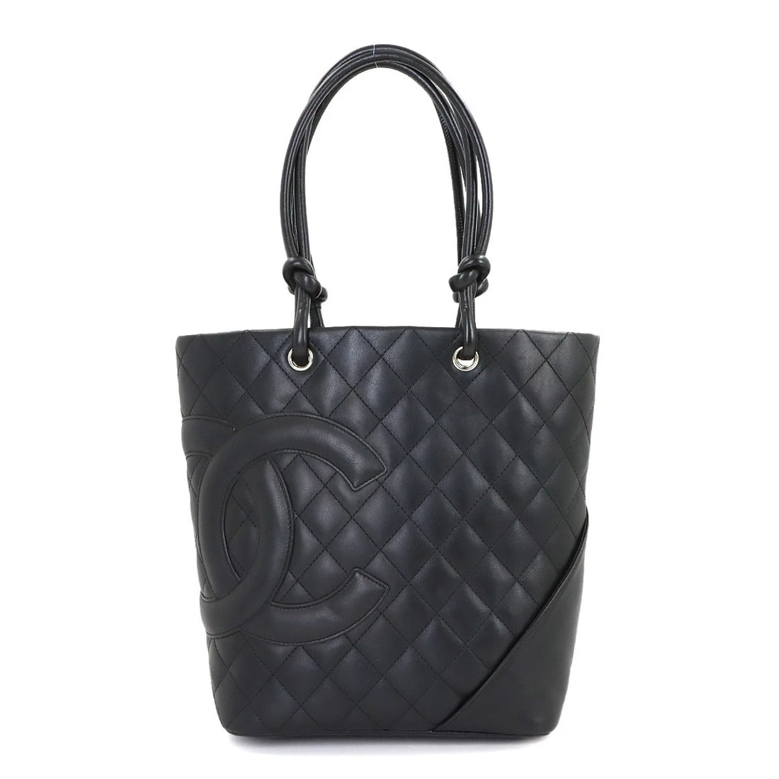 CHANEL CAMBON LINE MEDIUM TOTE BAG LEATHER: CHANEL Cambon Line Medium Tote Bag Leather Brand: CHANEL Type: Tote Bag Material: Leather Color: Black Size: W 7.87 inch, H 9.45 inch, D 4.53 inch Accessories: None Accessories Notice: Whe