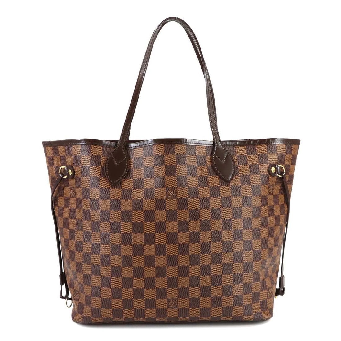 LOUIS VUITTON DAMIER NEVERFULL MM TOTE BAG: LOUIS VUITTON Damier Neverfull MM Tote Bag Brand: LOUIS VUITTON Type: Tote Bag Material: Damier Canvas Color: Ebene , Cerise Size: W 12.40 inch, H 11.02 inch, D 6.10 inch Accessories: None