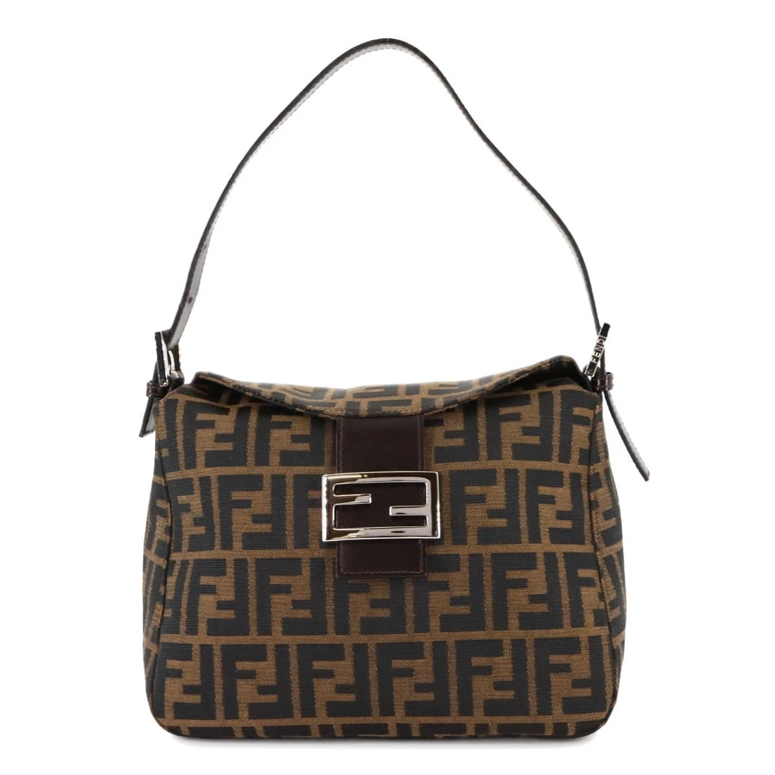FENDI ZUCCA MAMMA BAGUETTE SHOULDER BAG CANVAS LEATHER (1 of 6)