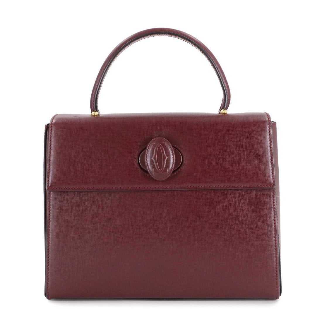 CARTIER MUST HAND BAG LEATHER BORDEAUX PURSE: Cartier Must Hand Bag Leather Bordeaux Purse Brand: Cartier Type: Hand Bag Material: Leather Color: Bordeaux Size: W 10.83 inch, H 8.66 inch, D 3.54 inch Accessories: None Accessories Noti
