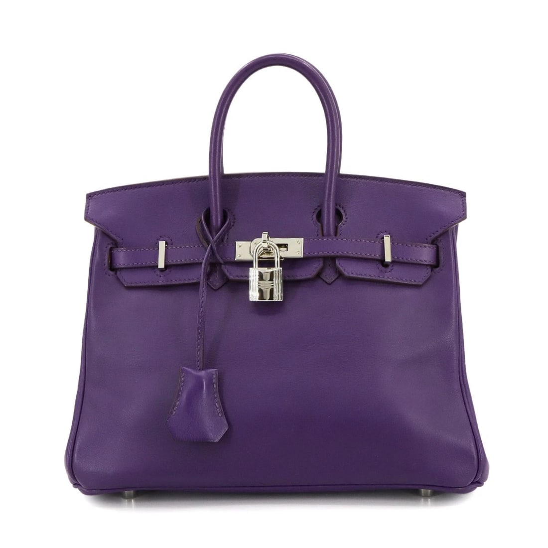 HERMES BIRKIN 25 VEAU SWIFT ULTRA VIOLET HAND BAG PURSE: HERMES Birkin 25 Veau Swift Ultra violet Hand Bag Purse Brand: HERMES Type: Hand bag Material: Veau Swift Color: Ultra violet Size: W 9.84 inch, H 7.87 inch, D 5.31 inch Accessories: None