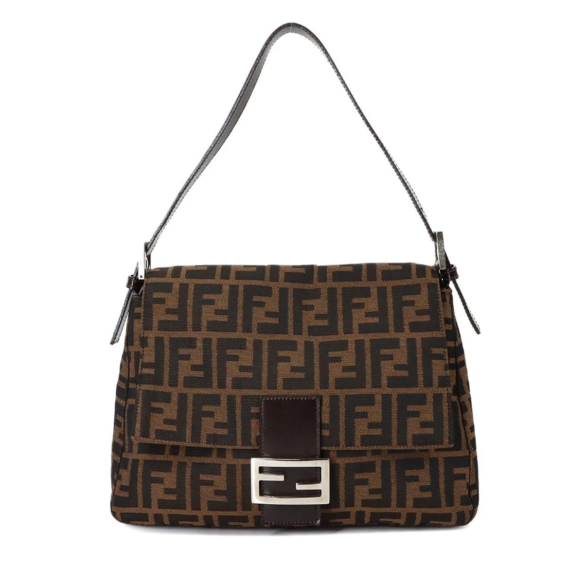 FENDI ZUCCA MAMMA BAGUETTE SHOULDER BAG CANVAS LEATHER: FENDI Zucca Mamma Baguette Shoulder Bag Canvas Leather Brand: Fendi Type: Square Material: Canvas , Leather Color: Brown Size: W 11.02 inch, H 8.07 inch, D 4.72 inch Accessories: None Acce