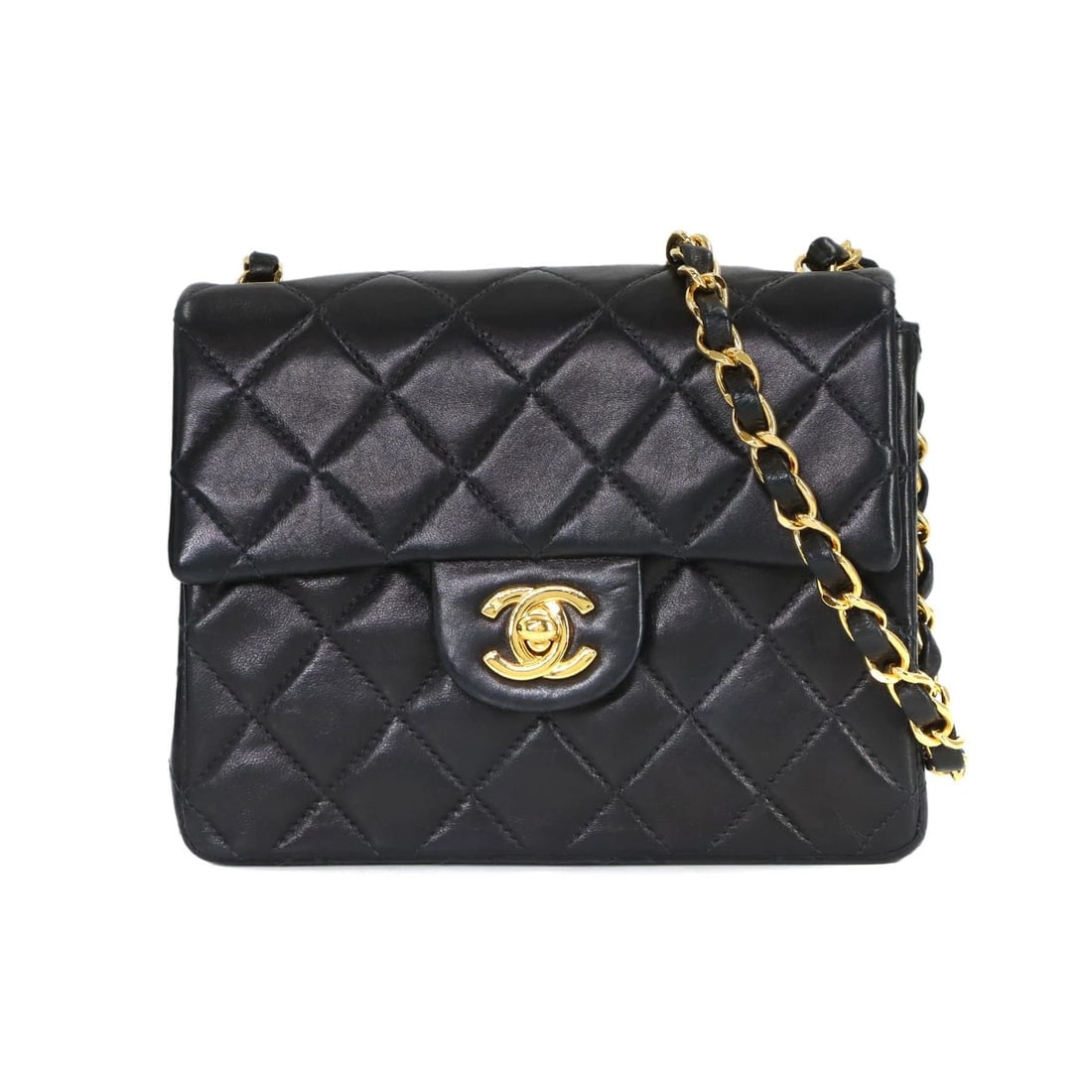 CHANEL MINI MATELASSE CHAIN SHOULDER BAG LEATHER: CHANEL Mini Matelasse Chain Shoulder Bag Leather Brand: CHANEL Type: Shoulder Bag Material: Leather Color: Black Size: W 6.50 inch, H 5.12 inch, D 2.36 inch Accessories: None Accessories N